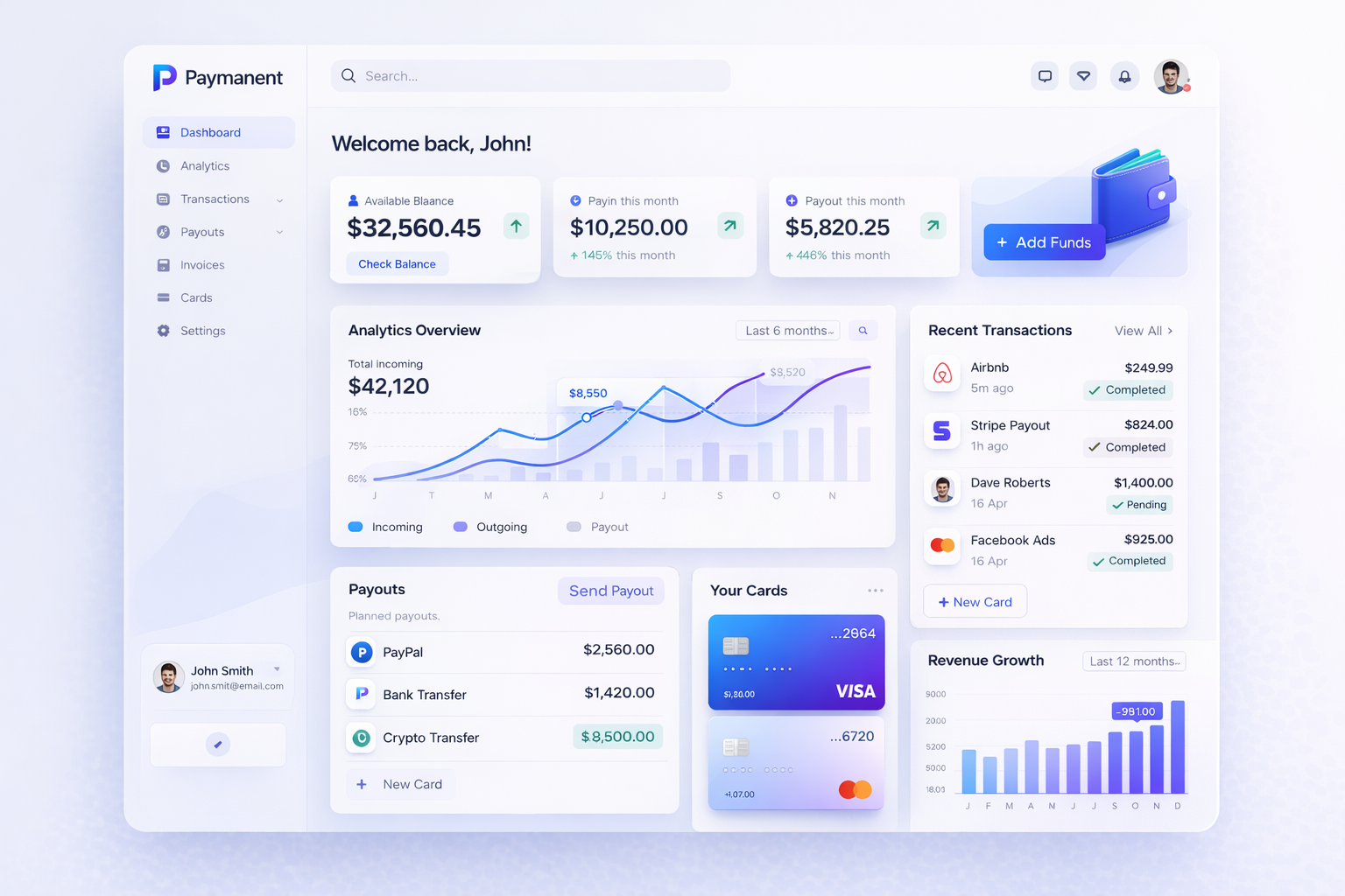 Fintech dashboard illustration